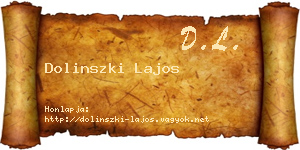 Dolinszki Lajos névjegykártya